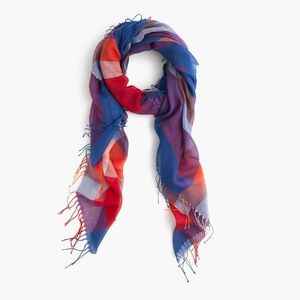 J.CREW Plaid scarf with tassels